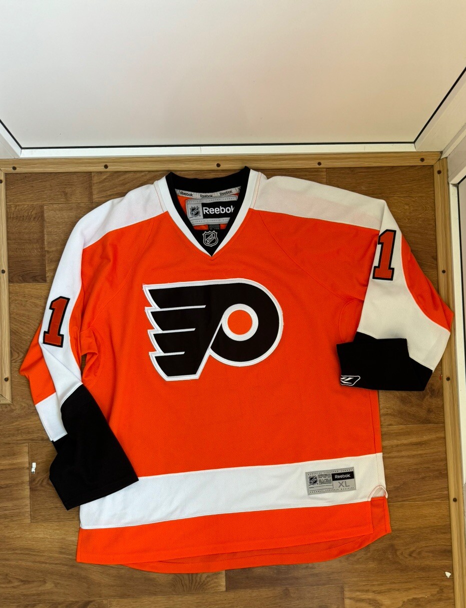 Philadelphia Flyers Orange Jersey Reebok Adult Size XL  NHL Hockey  BLOCK CORE