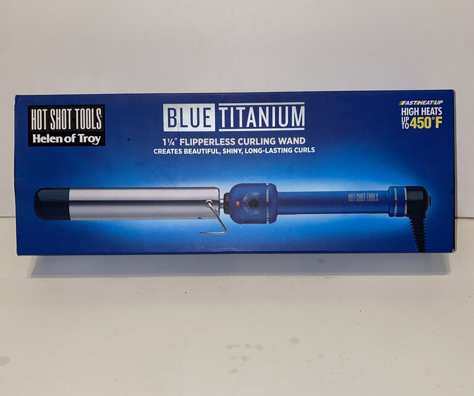 Helen Of Troy Hot Shot Tools Blue Titanium 1 1/4" Flipperless Curling Iron