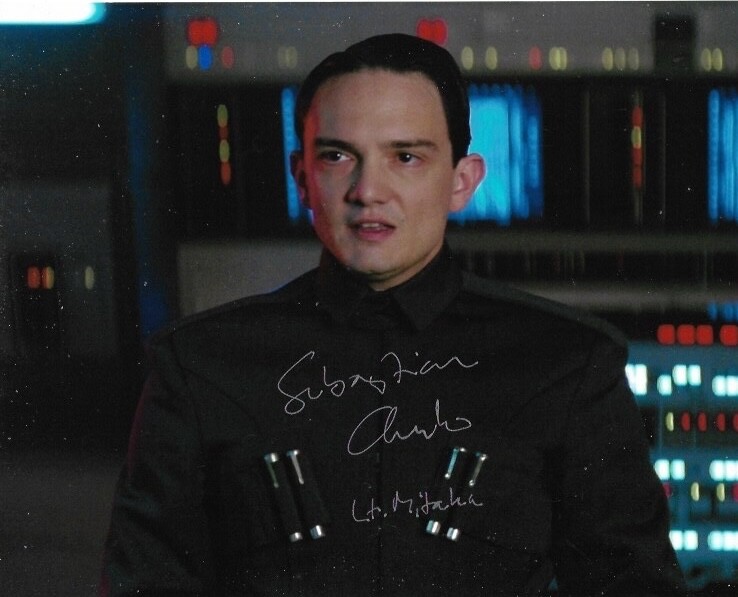 Star Wars Sebastian Armesto Autograph Lt Mitaka 8x10 Photo -GENUINE Signed