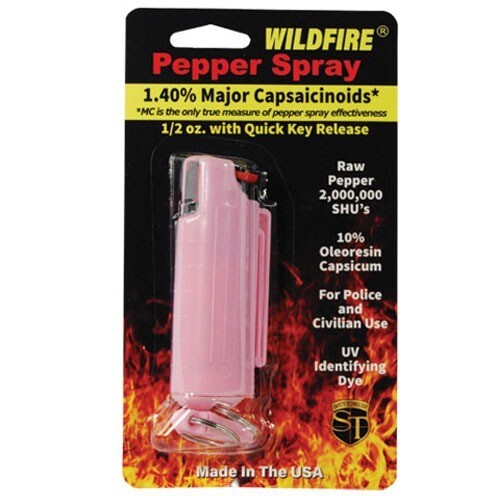 Pepper Spray Wildfire 1/2oz Quick Release With Keychain + Belt Clip New