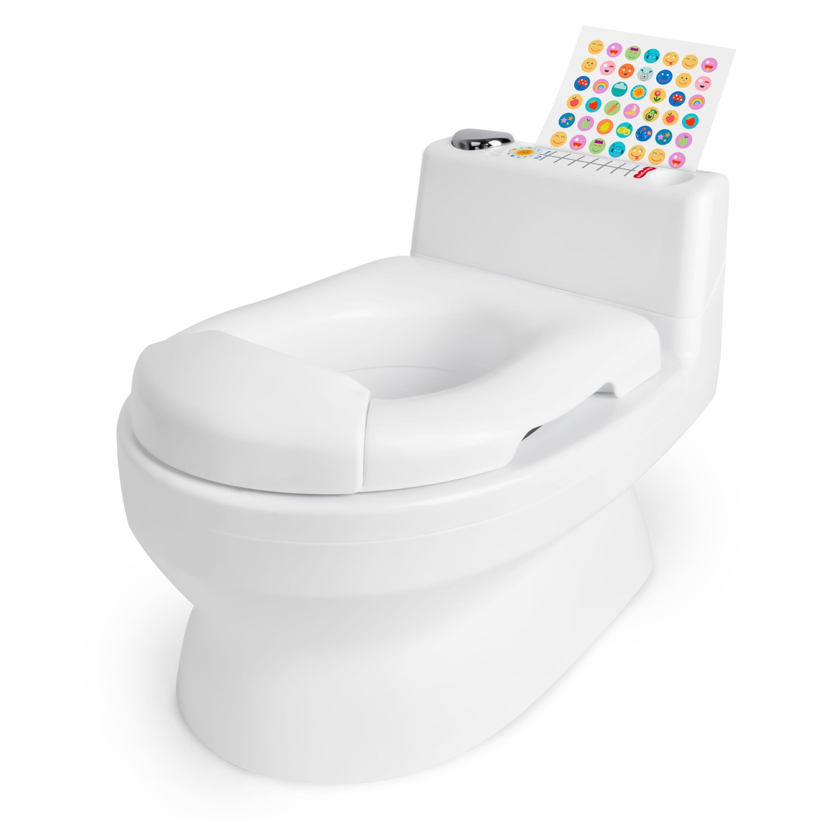 Fisher-Price 2-N-1 Potty Trainer with Flushing Sounds White Splash Guard