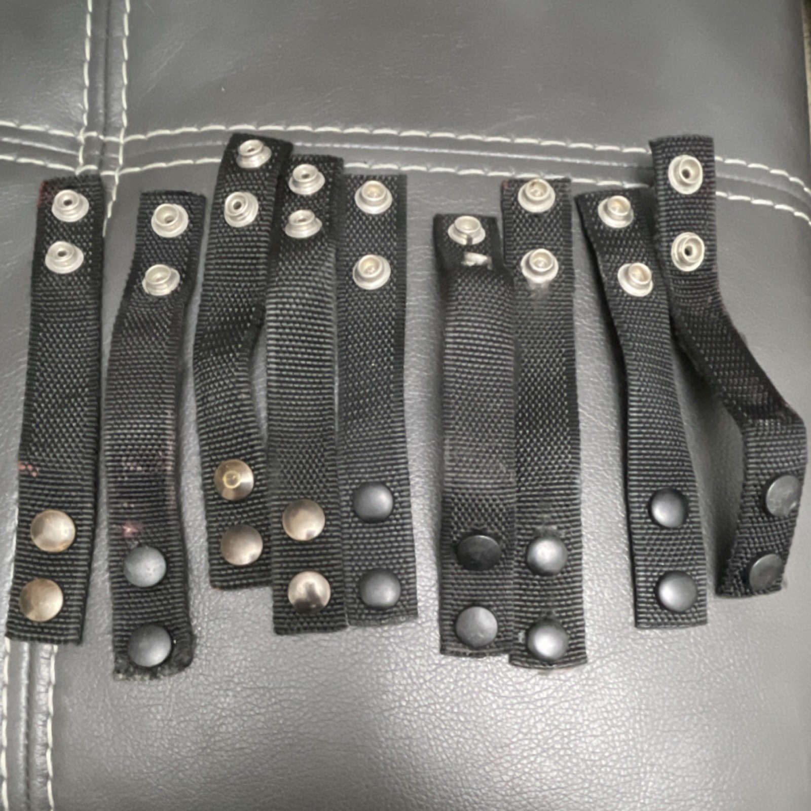 Black Nylon MOLLE Straps with Snap Closure Attachment