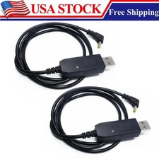 2X USB Charging Cable For BaoFeng UV-5R UV-82 UV-9R BF-A58 UV-8D UV-S9 + Battery