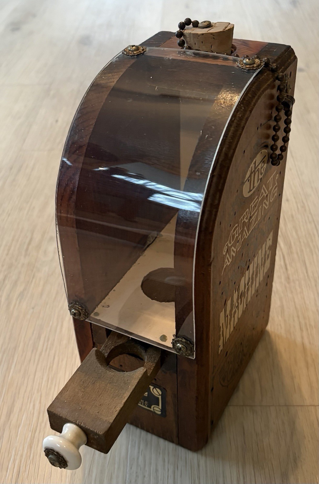 Vintage Wooden Great Amazing Vending Machine  Dispenser For Gumball Marbles etc.