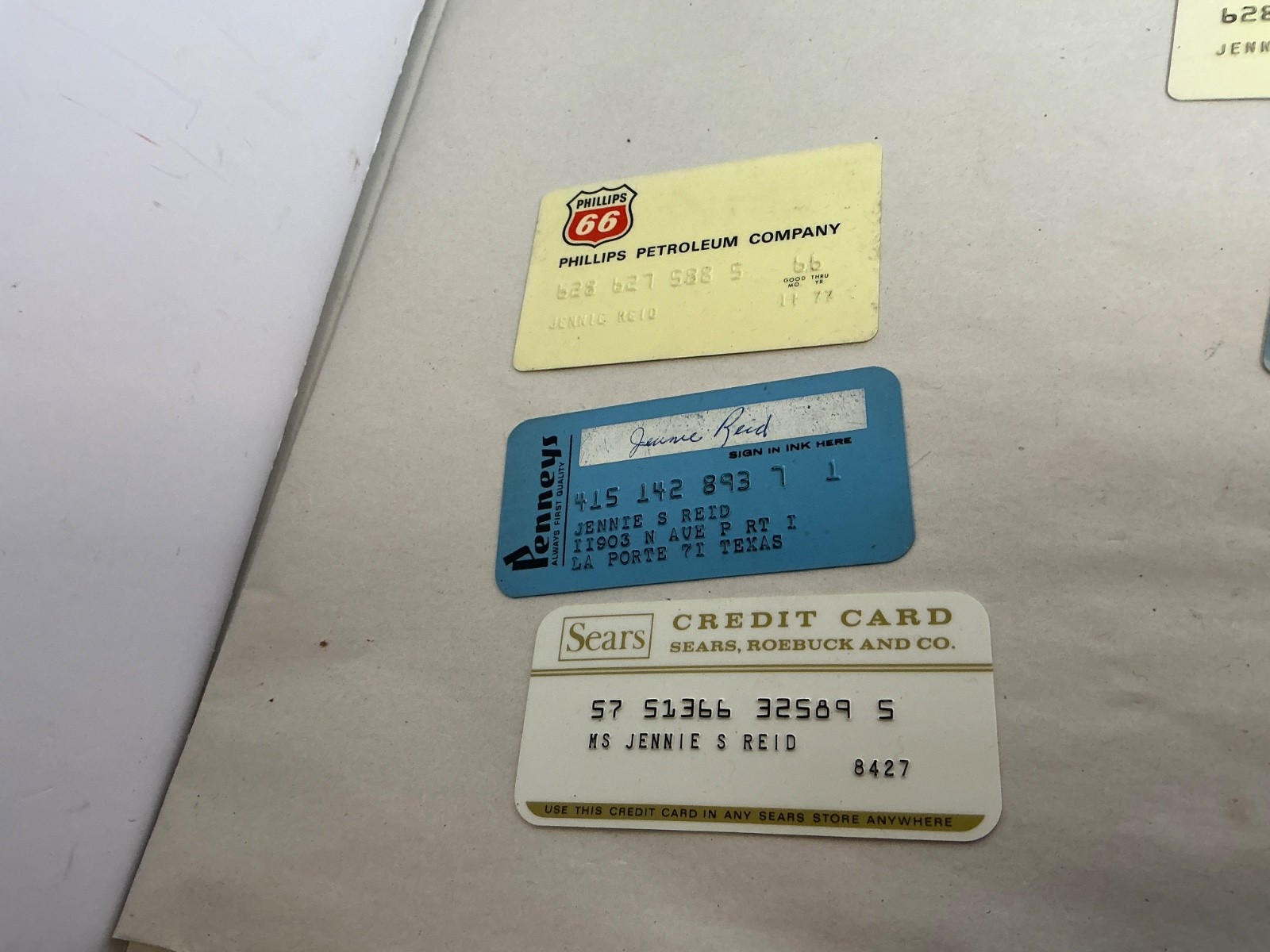 1966 Phillips 66 Petroleum  Sears, Penneys vintage credit cards