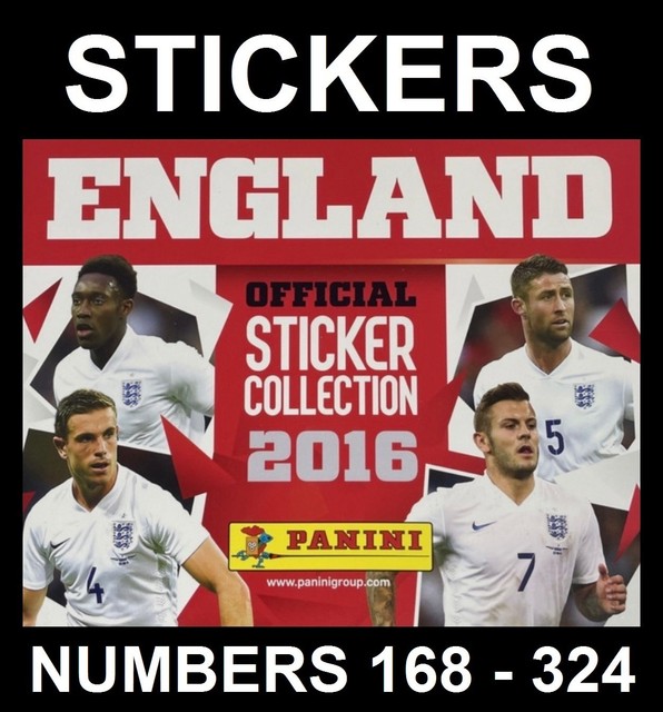 Panini England 2016 Euro Football Stickers 168 - 324