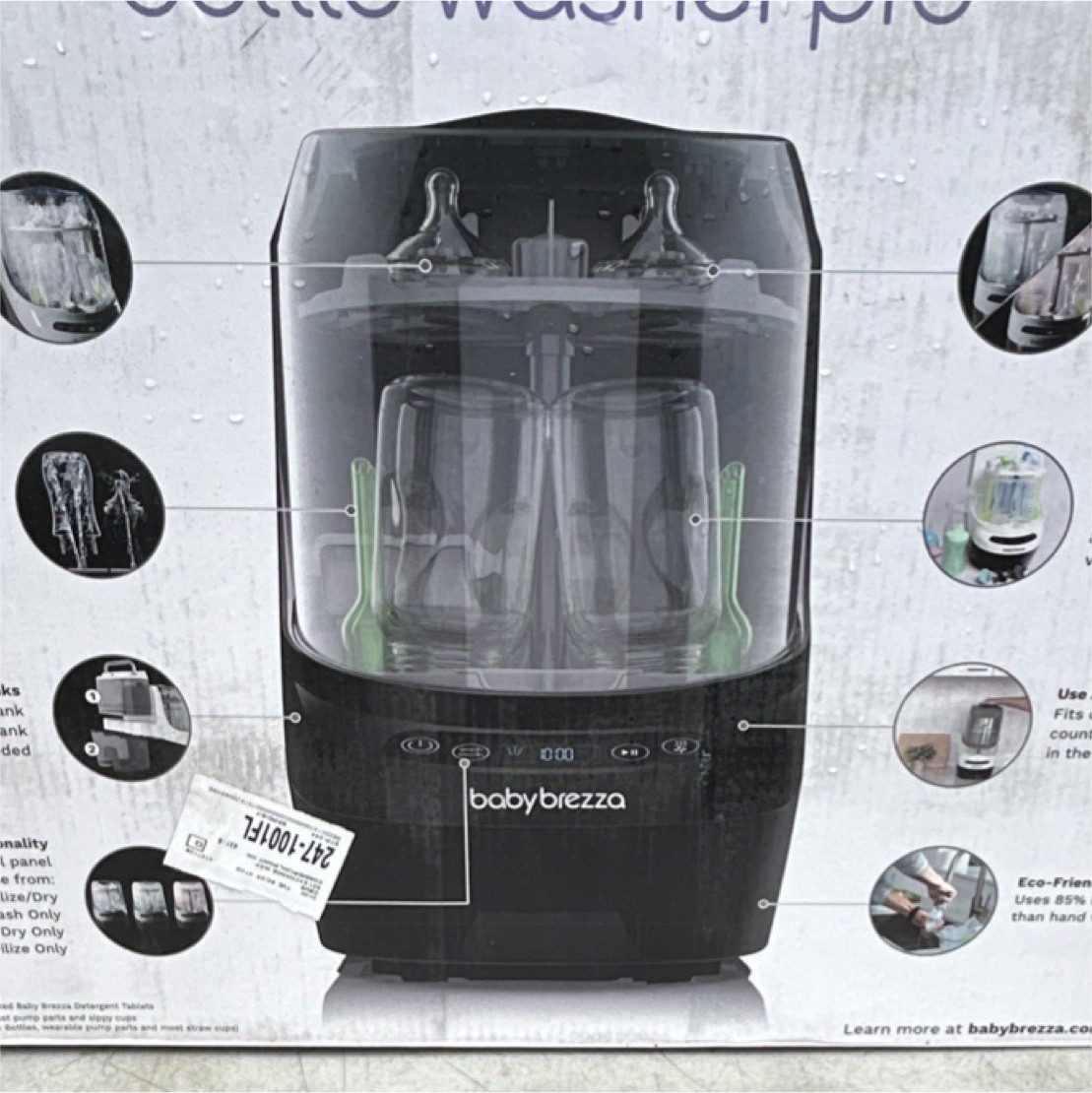 Baby Brezza Bottle Washer Pro Electric Sterilizer Black Removable Tray
