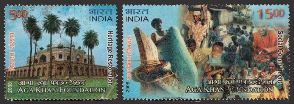 INDIA 2008 MNH 2v, Medicine Polio Vaccination, Architecture Aga Khan Foundation 
