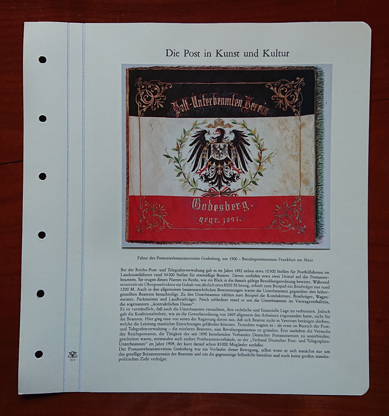 Vordruckblatt the Post Art & Culture Postunterbeamtenverein Godesberg To 1900