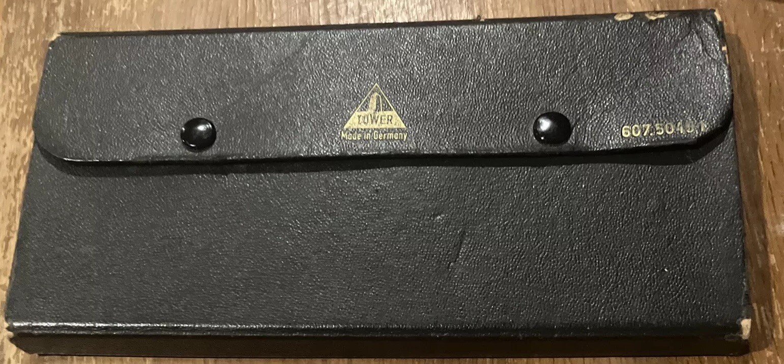 vintage Tower Engineering Drafting Tools Germany 12 pc 607.50451 original case