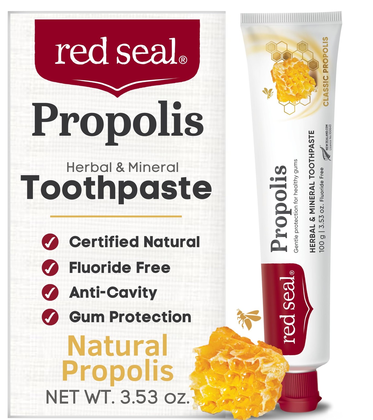 Seal Propolis Herbal & Mineral Natural Toothpaste  Mild Mint  Fluoride Free