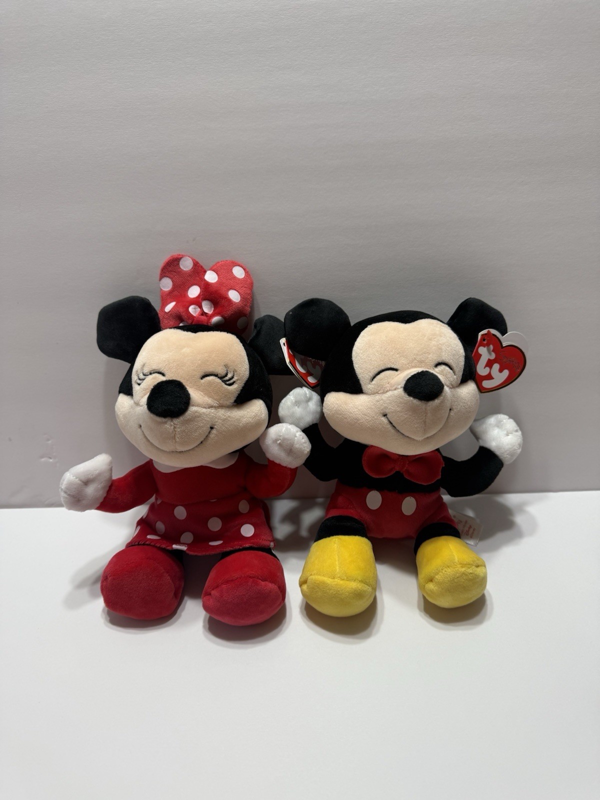 Mickey Mouse and Minnie Mouse Disney Ty Beanie Babies NEW