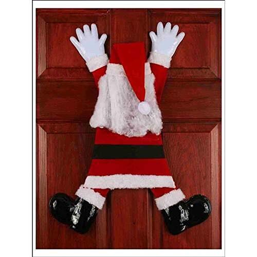 Fun World Wrong Way Santa Door Hanging Decoration Red/White