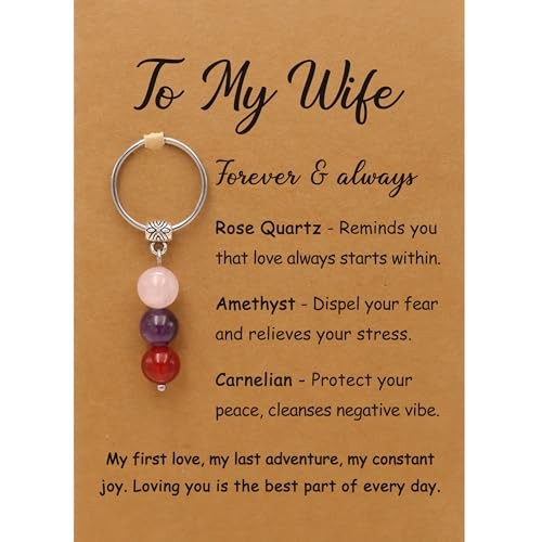 PRCOLUX Natural Healing Crystal Keychain Gifts for Women, Best Friend, Wife