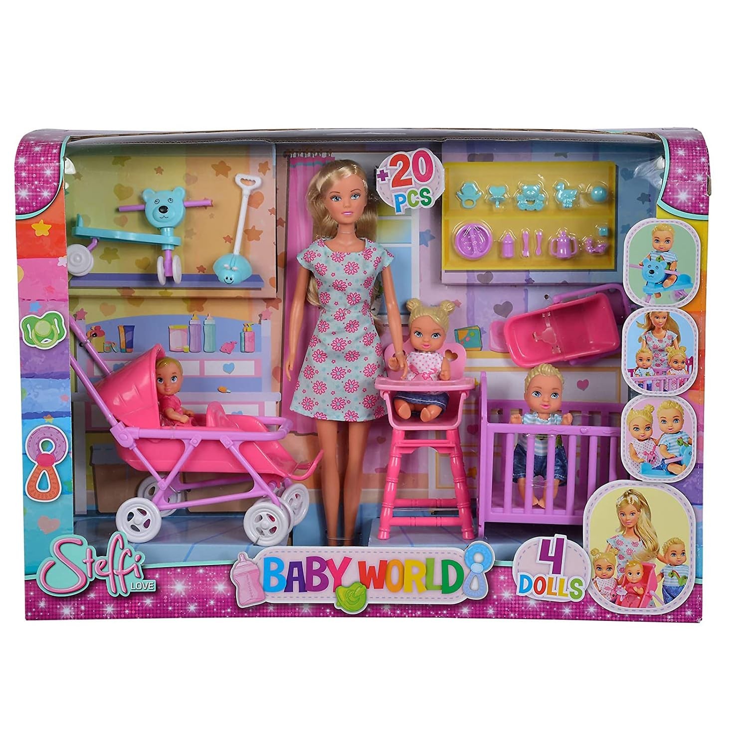 Simba Steffi Love Baby World Set - Kindergarten Teacher Doll w/ 3 Babies