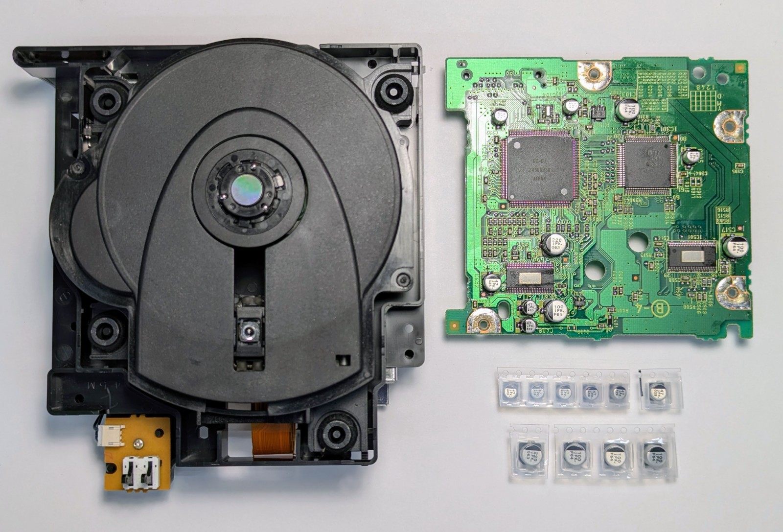 GameCube Optical Disc Drive Board PCB Capacitor Replacement Kit - High Quality