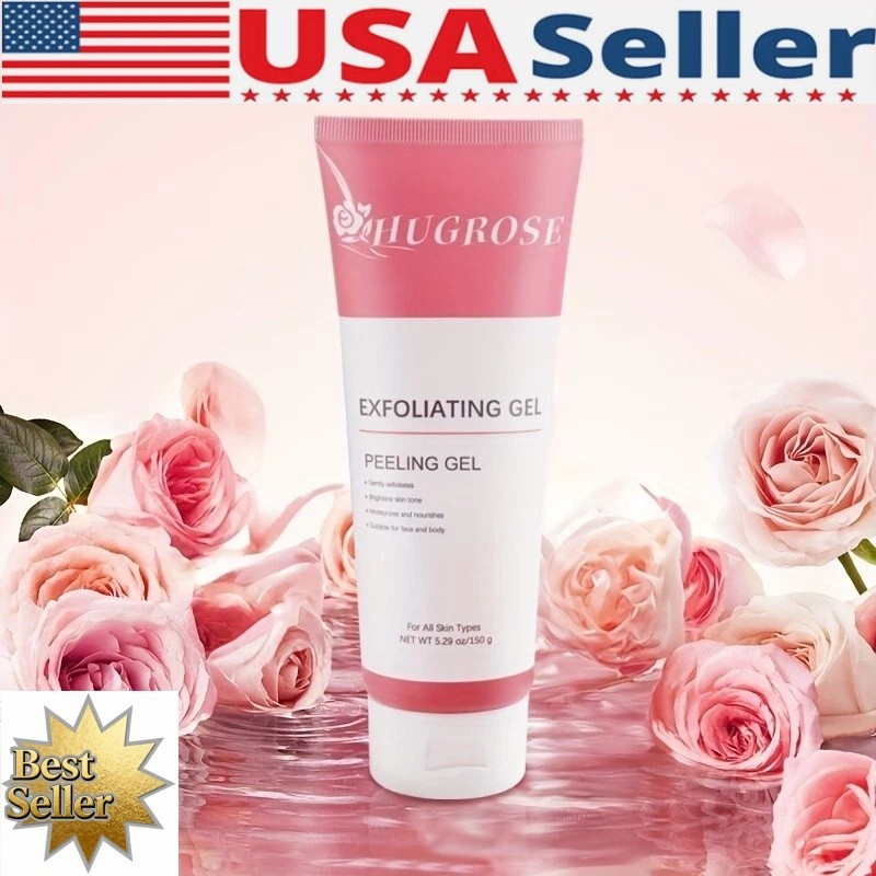 Facial Exfoliating Gel Scrub Moisturizing Whitening Removes Dead Skin Leaves US