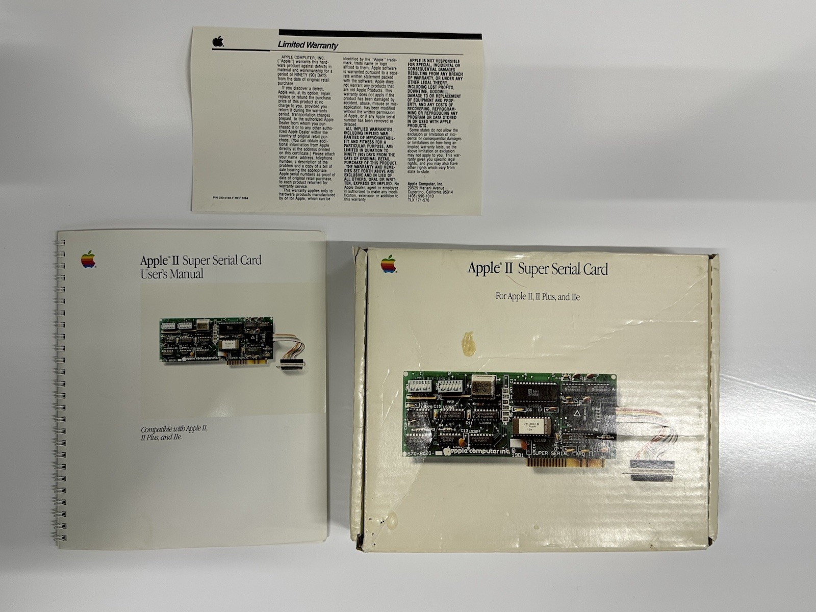 Apple II Super Serial Card Lot of 2 w/ Box Manual Cable Untested Vintage