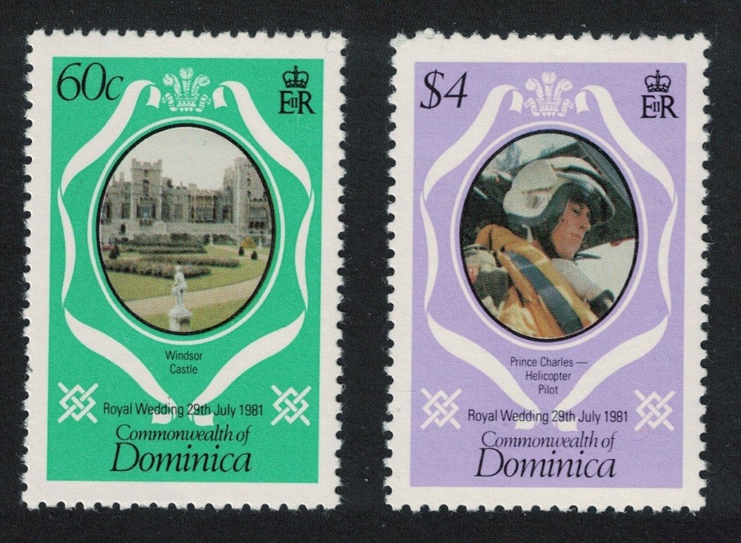 Dominica Charles and Diana Royal Wedding 2v perf 12 1981 MNH SG#748a-749a