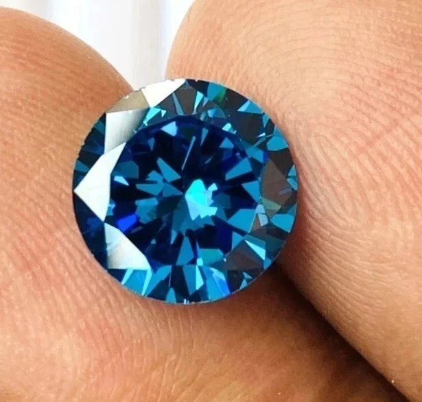 Natural Blue Color 2 CT Round Cut Lab Grown Loose Diamond VVS1 Certified z782