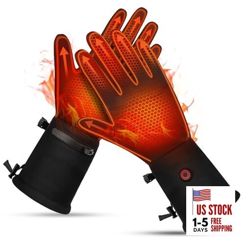 Heated Gloves for Men Women Rechargeable Liner Gloves Thin Mens-Large hiking