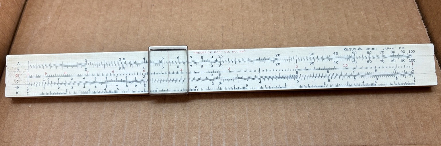 Vintage Frederick Post Co. 1447 Hemmi Slide Rule Japan - A5