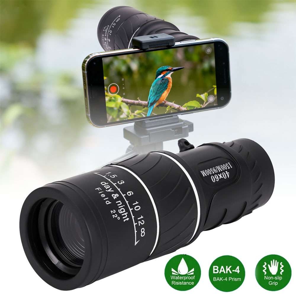 40x60 Monocular Telescope HD Dual Focus BAK4 Prism Night Vision Spyglass Scope