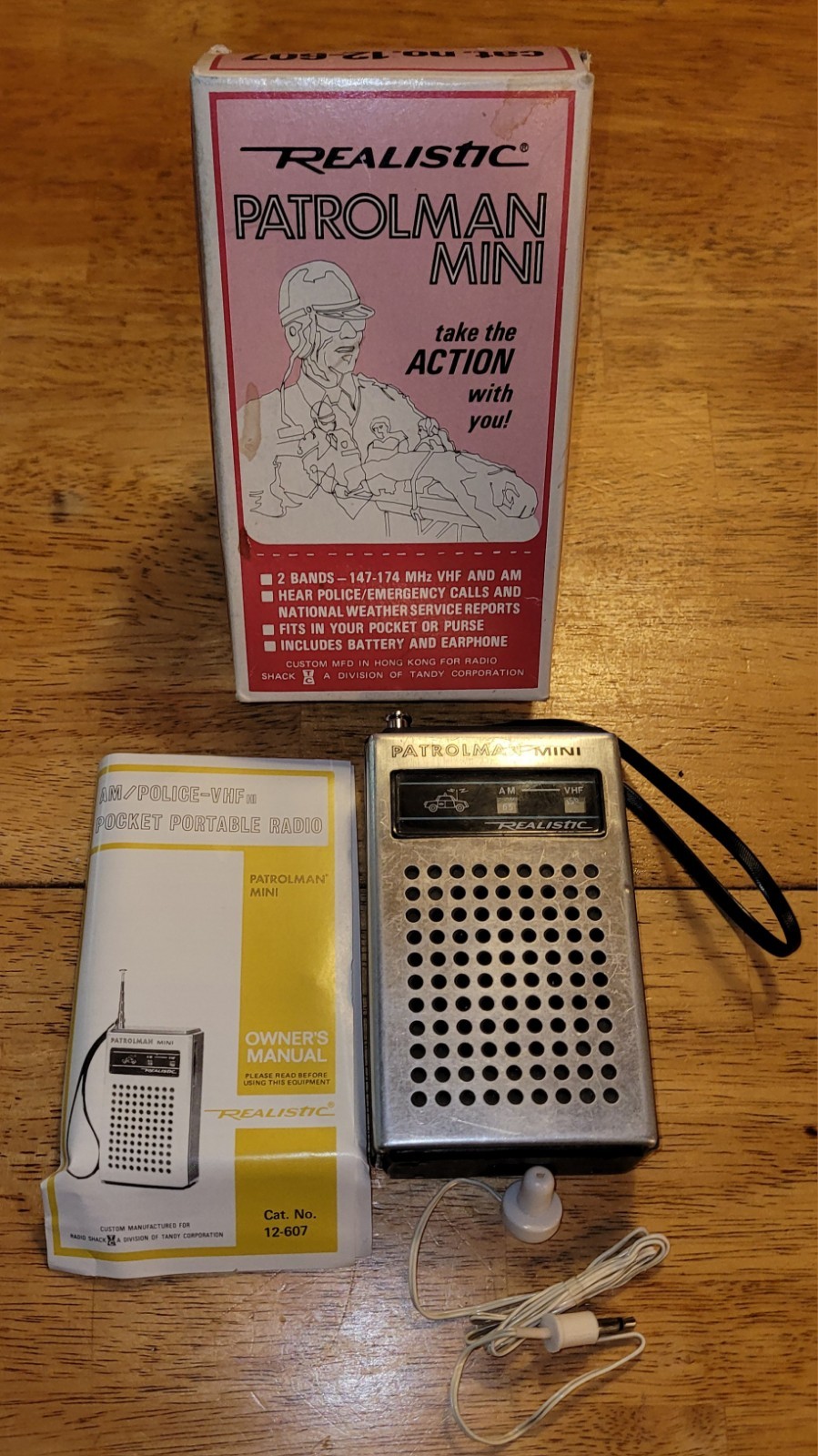 Realistic AM/VHF Patrolman Mini Transistor Radio Original Box Paperwork *READ*
