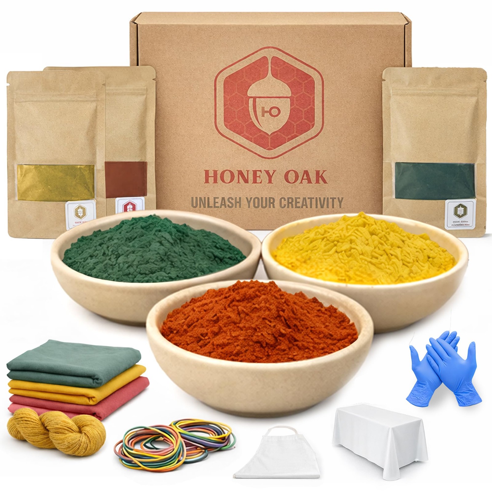 Natural Tie Dye Kit | 3 Color Extract Set - Olive Green, Sunflower Yellow, Tu...