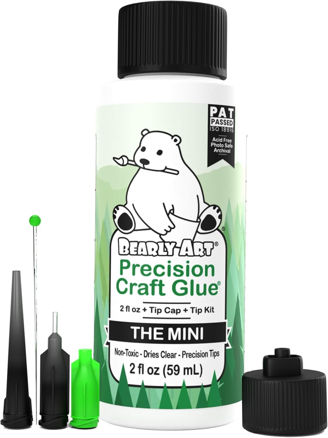 Bearly Art Precision Craft Glue - The Mini - 2fl oz with Tip Kit - Acid Fre