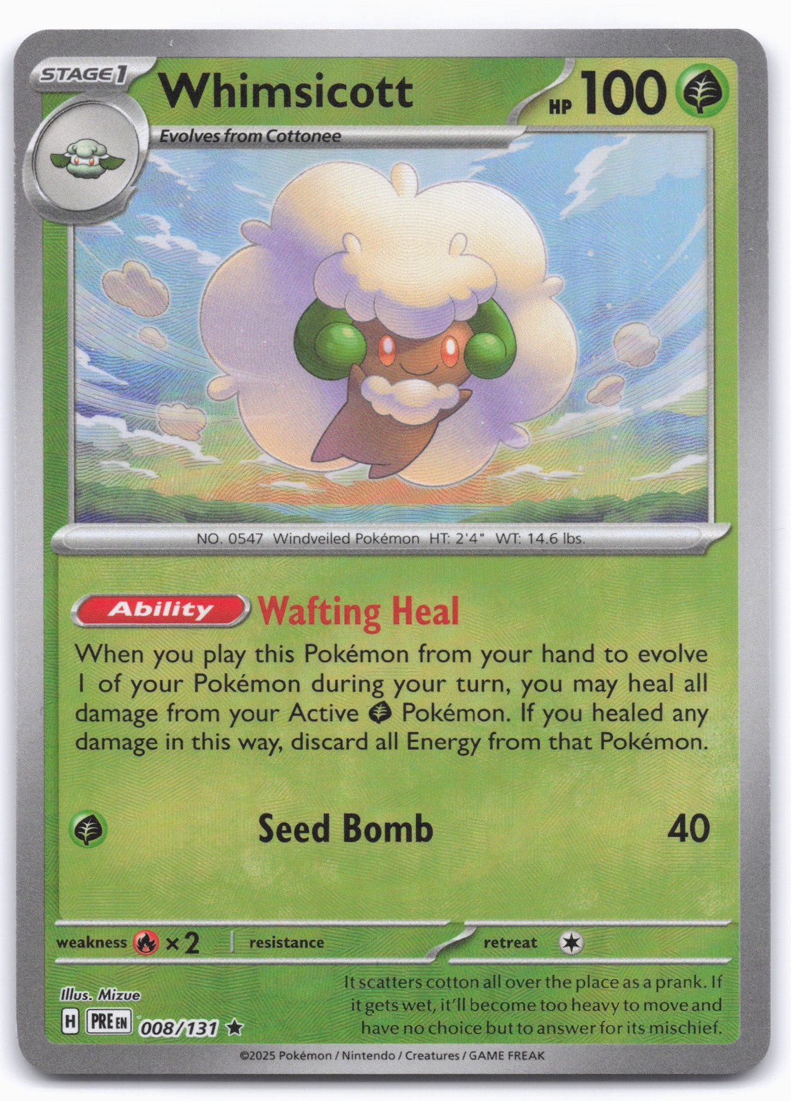SV: Prismatic Evolutions #008/131 Whimsicott (Master Ball Pattern)