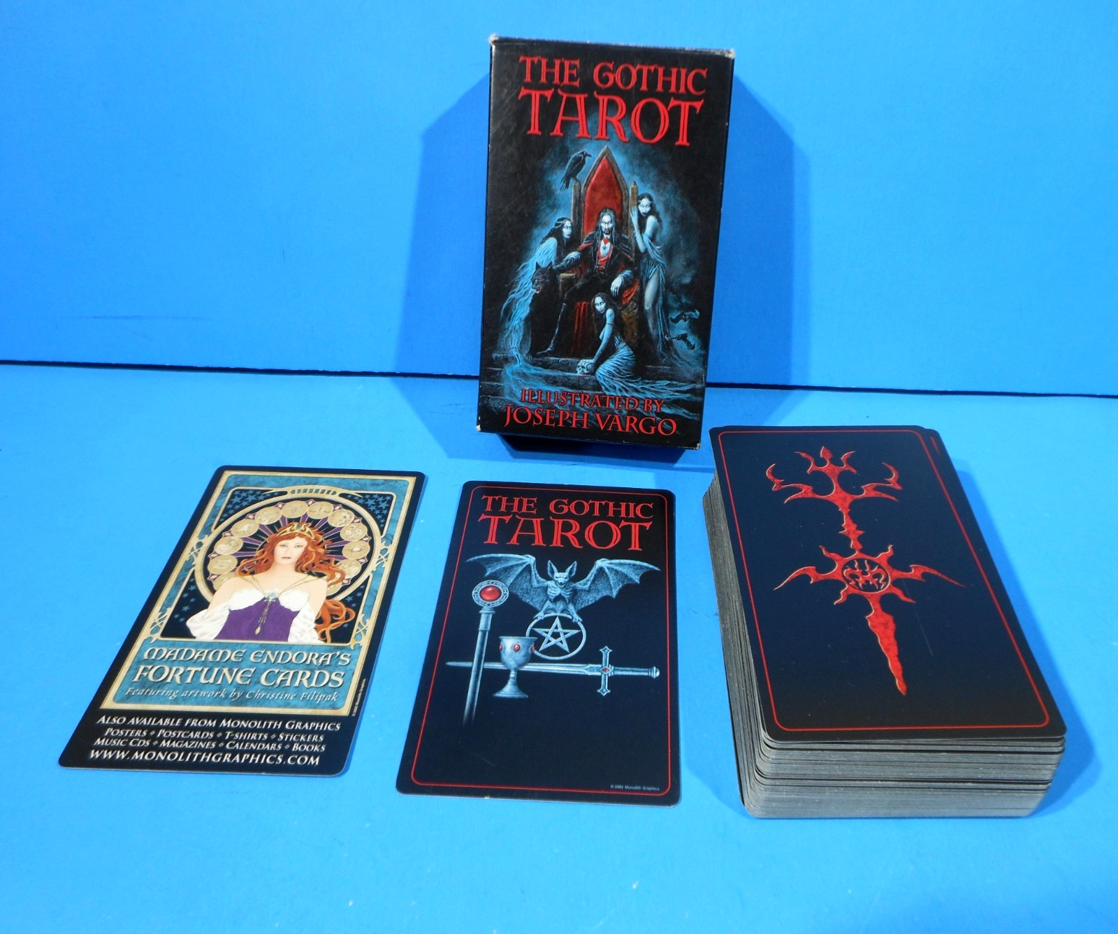 THE GOTHIC TAROT ILLUSTRATED JOSEPH VARGO 78 CARDS BOOK 2002
