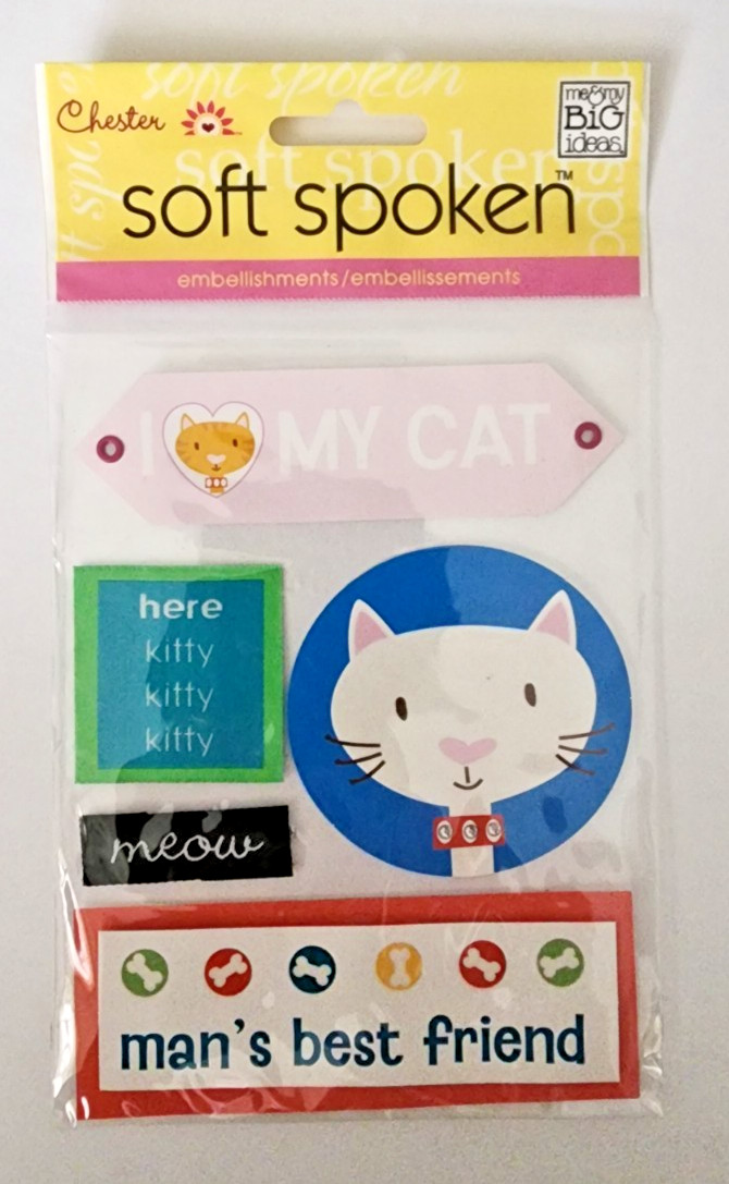 Vintage Soft Spoken Embellishments - Chester - I Love My Cat - SS156