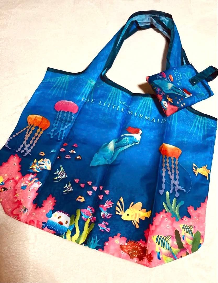 Disney Little Mermaid Eco Bag with Pouch, Reusable, Light Use
