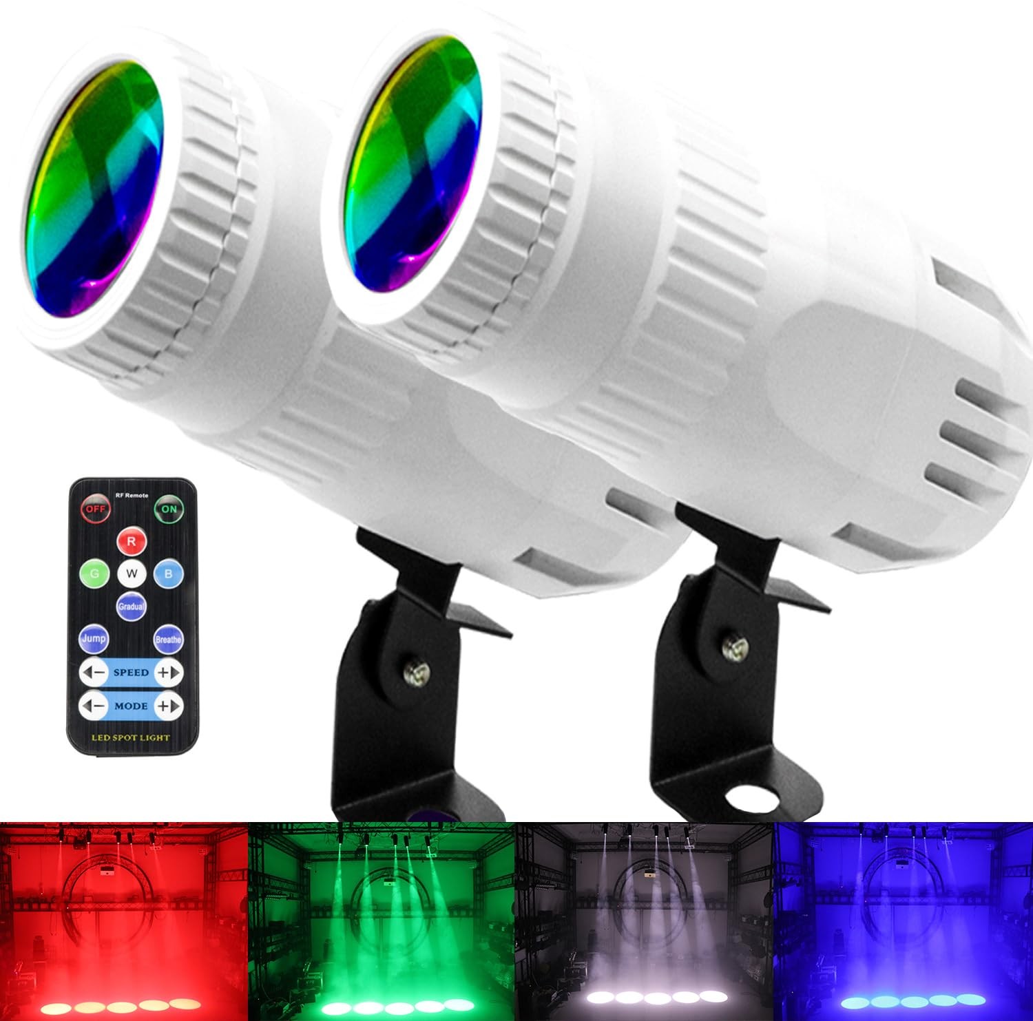 4 in 1 Small Spotlight Mini RGBW LED Beam Spot Lights Stage Effect Lighting L...