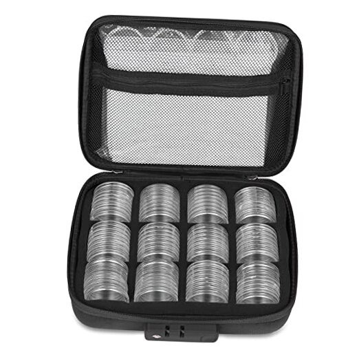MUODR 46mm Coin Holders for Collectors, Coin Storage Case White Gasket-46MM