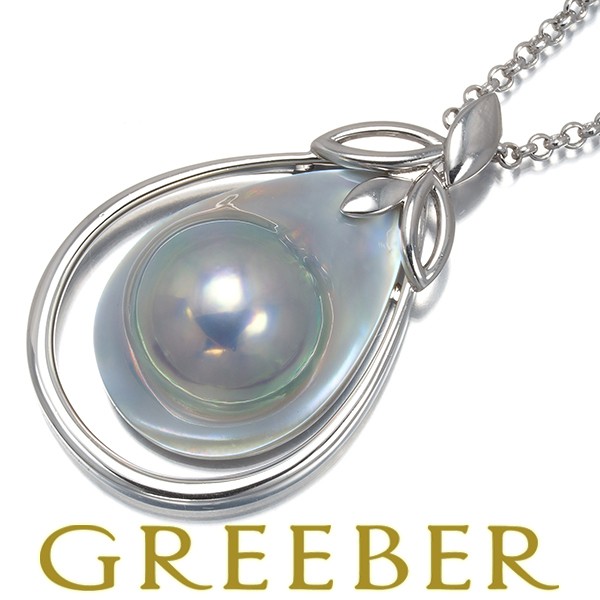 TASAKI Tasaki Necklace Mabe Pearl Leaf Long Silver 925 BLJ Major   Item