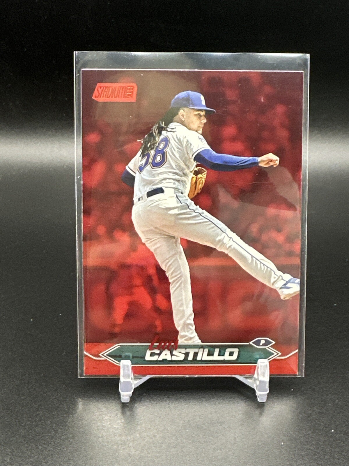 2024 Topps Stadium Club - Red Foil #268 Luis Castillo Seattle Mariners Baseball