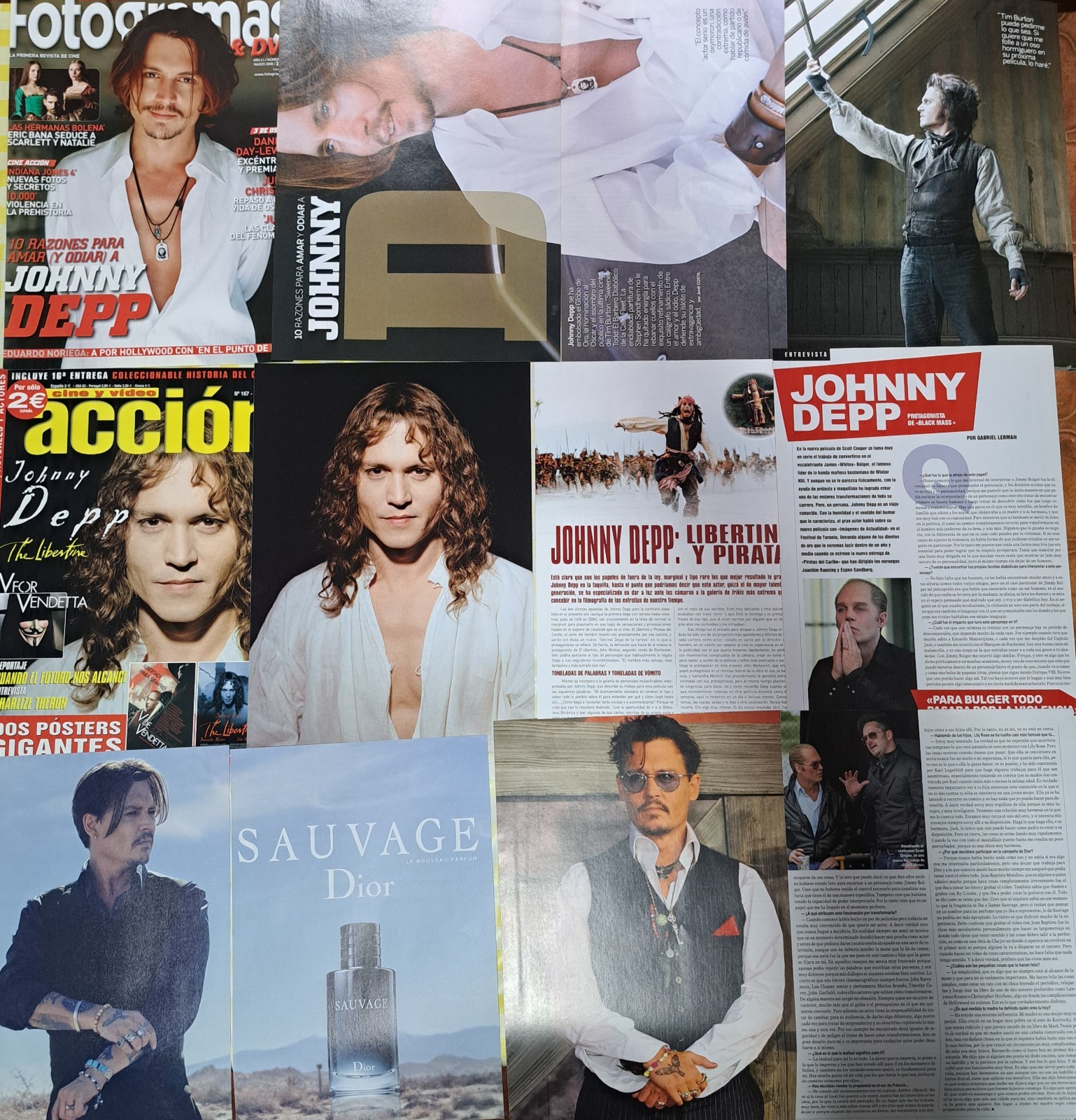 Johnny Depp magazines clippings
