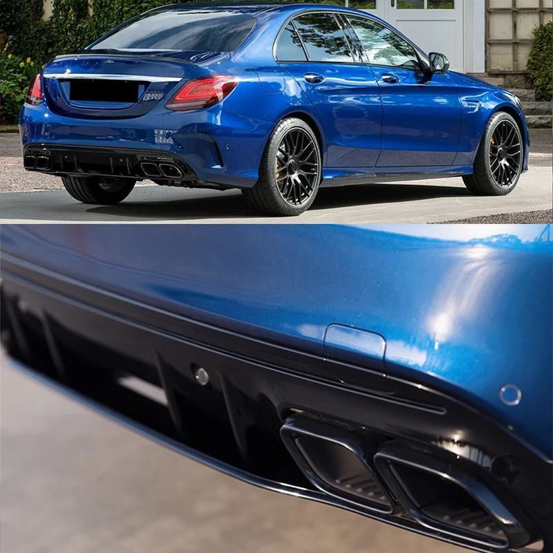 New For Mercedes-Benz C-Class W205 Sedan AMG-Line 2014-2021 Rear Diffuser Bumper