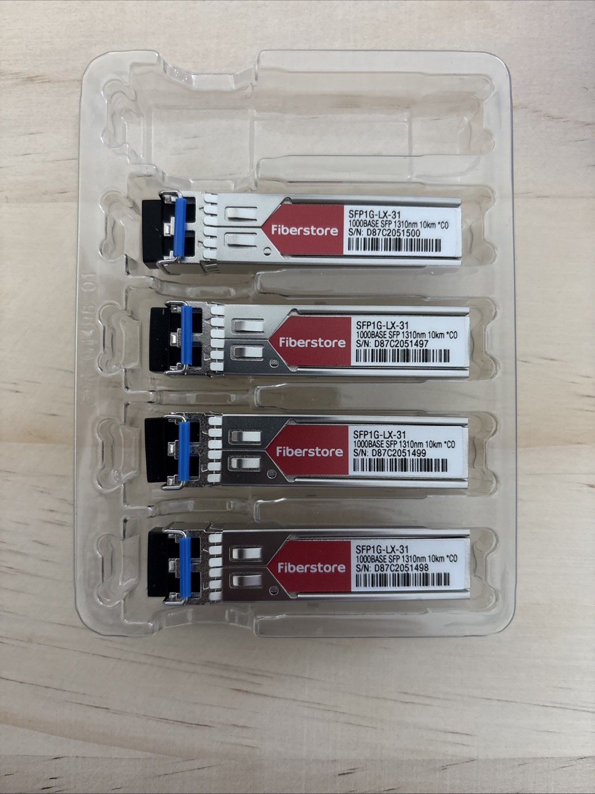 4 FIBERSTORE SFP1G-LX-31  1000BASE-LX/LH SFP 1310NM SMF LC SFP1G-LH-31