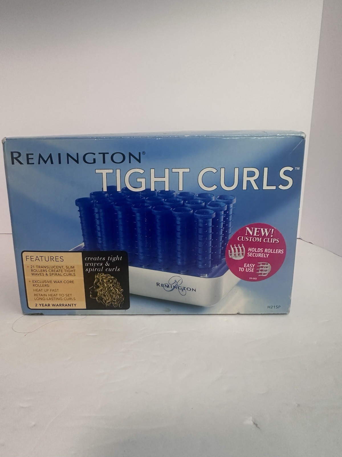 Remington Tight Curls H-21SP Pageant Blue Hot Rollers SLIM Wax Core NO CLIPS