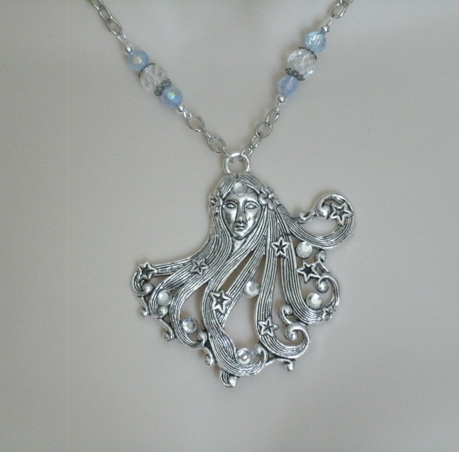 Blue Sea Goddess Viking Norse Pagan Wicca Ocean Witch Wiccan Witchcraft Necklace