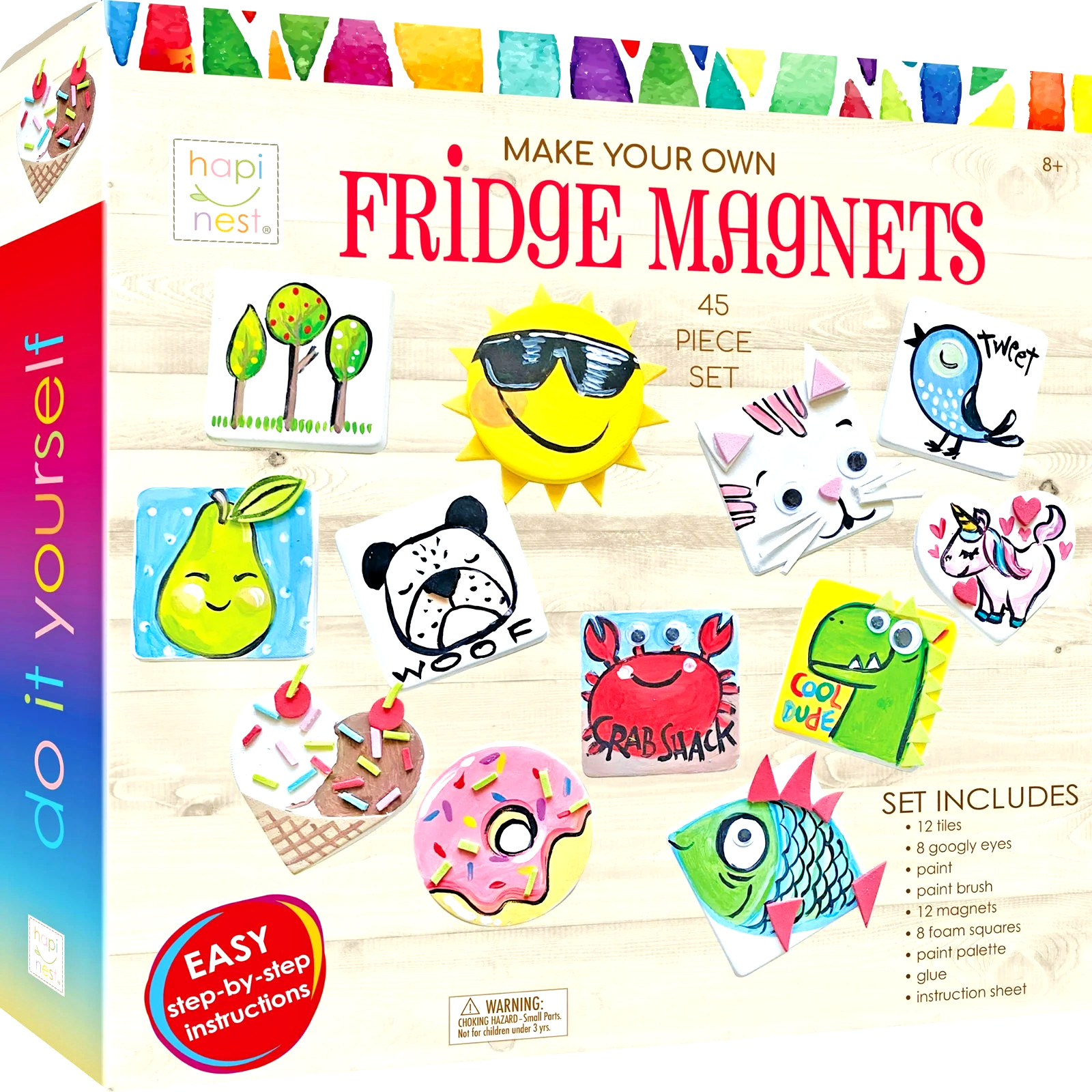 Hapinest DIY Mini Tile Fridge Magnet Arts and Crafts Kit Gifts for Kids Girls Bo