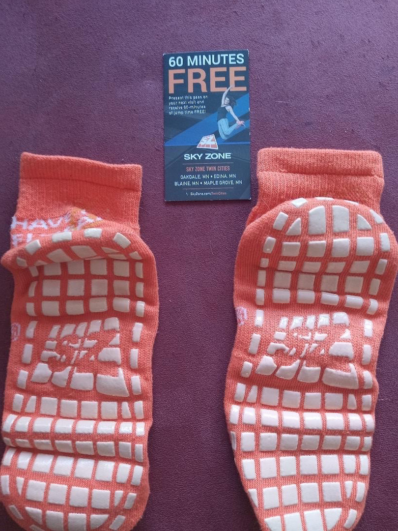Sky Zone Orange Socks + Coupon SkyZone Trampoline Park Jump Play