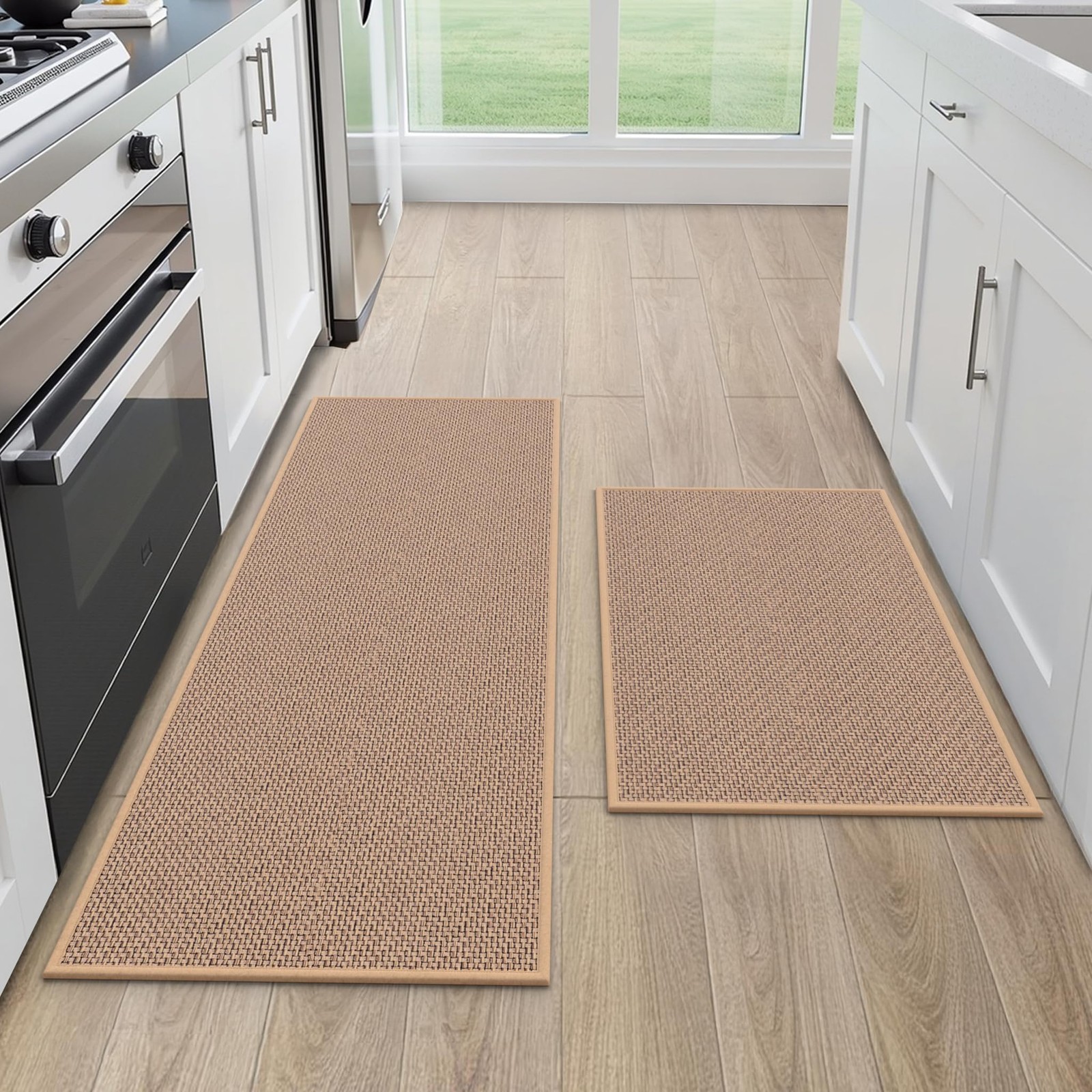 StepAura Kitchen Mats for Floor 2 Piece - Kitchen Rugs Non Slip Washable 20"x...