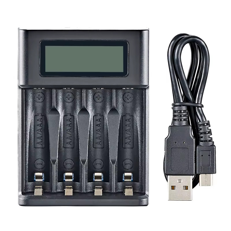 LCD Display AA / AAA Battery USB Charger 4 Slots for NI-MH /NI-CD AA AAA 1.2V Re