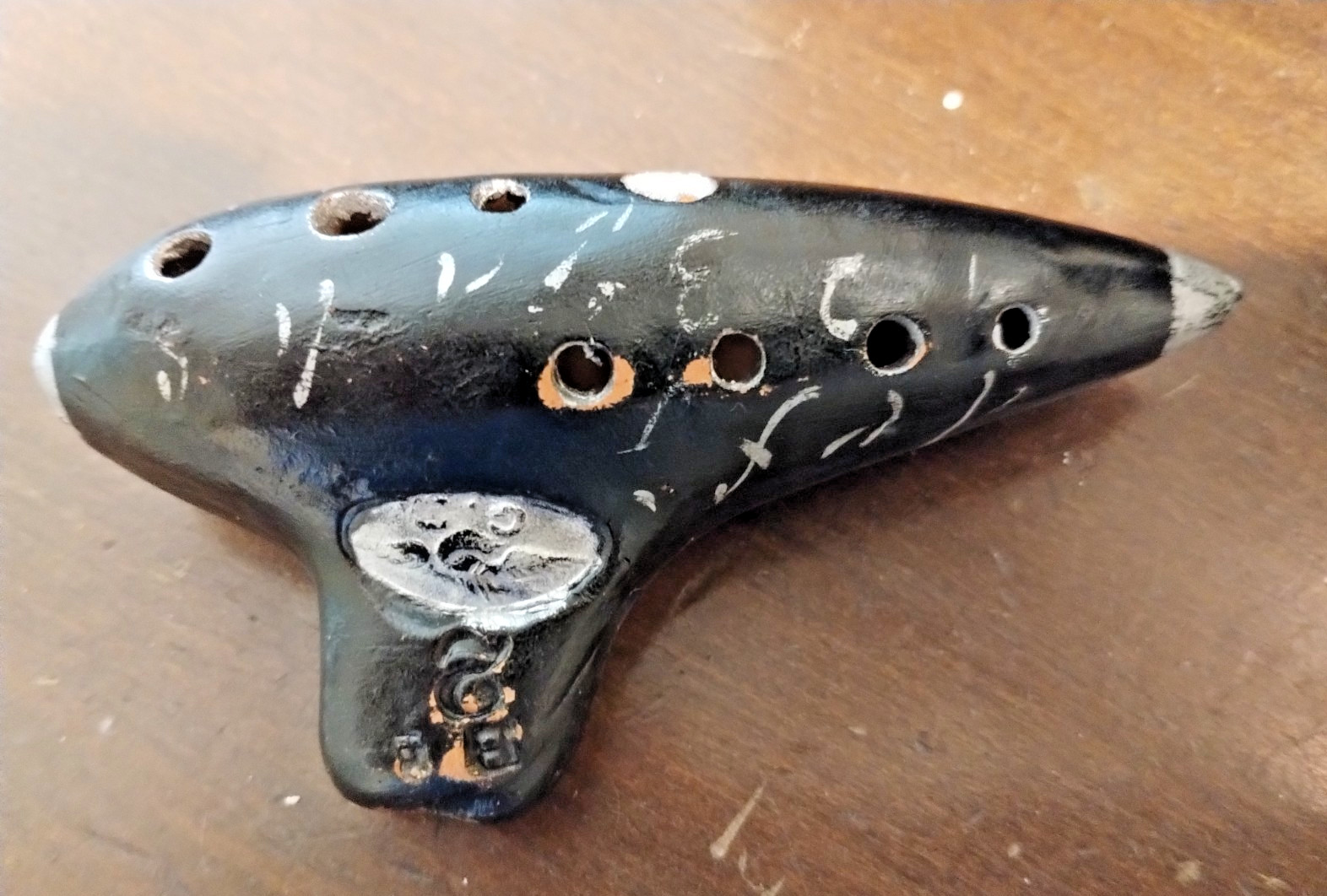 Antique 1880s Vintage Flute Ocarina Heinrich FIEHN Austria Early Instrument Clay