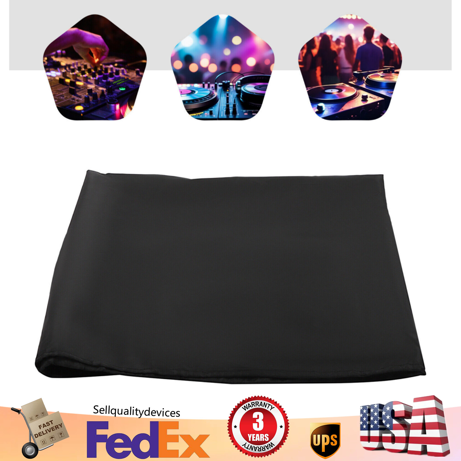 DJ Display Stand Scrim DJ Facade Event Booth Cover DJ Stand Decorative Black NEW