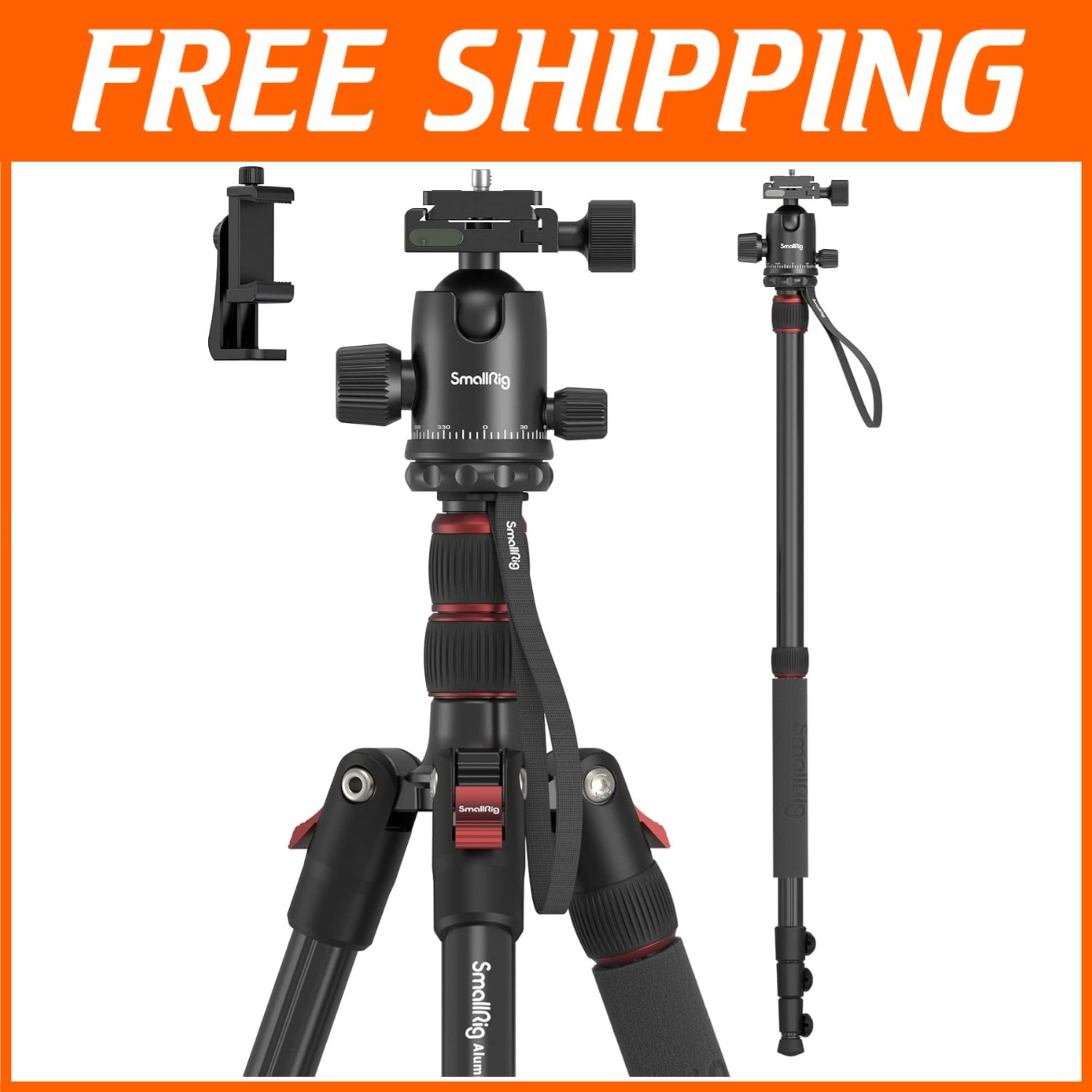 78.7" Aluminum Camera Tripod Ball Head 33lb